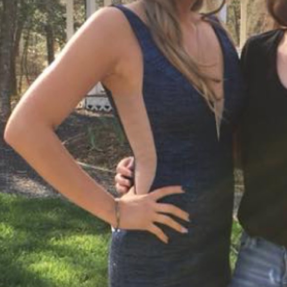 Navy Blue Mermaid Prom Dress - Picture 7 of 8